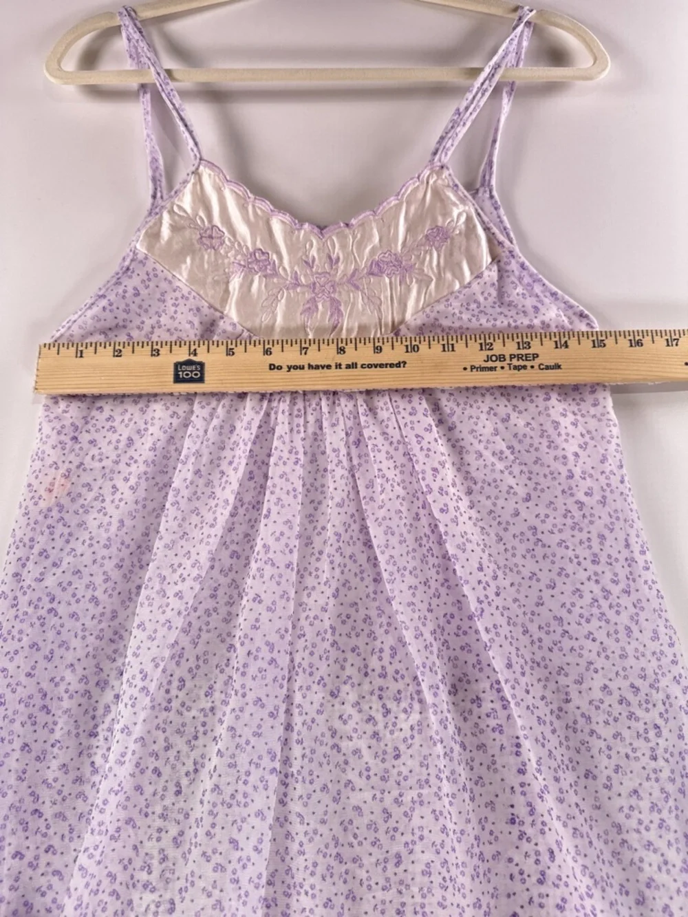 Cancan Vintage Coquette Purple Floral Sheer Embroidered Slip Small